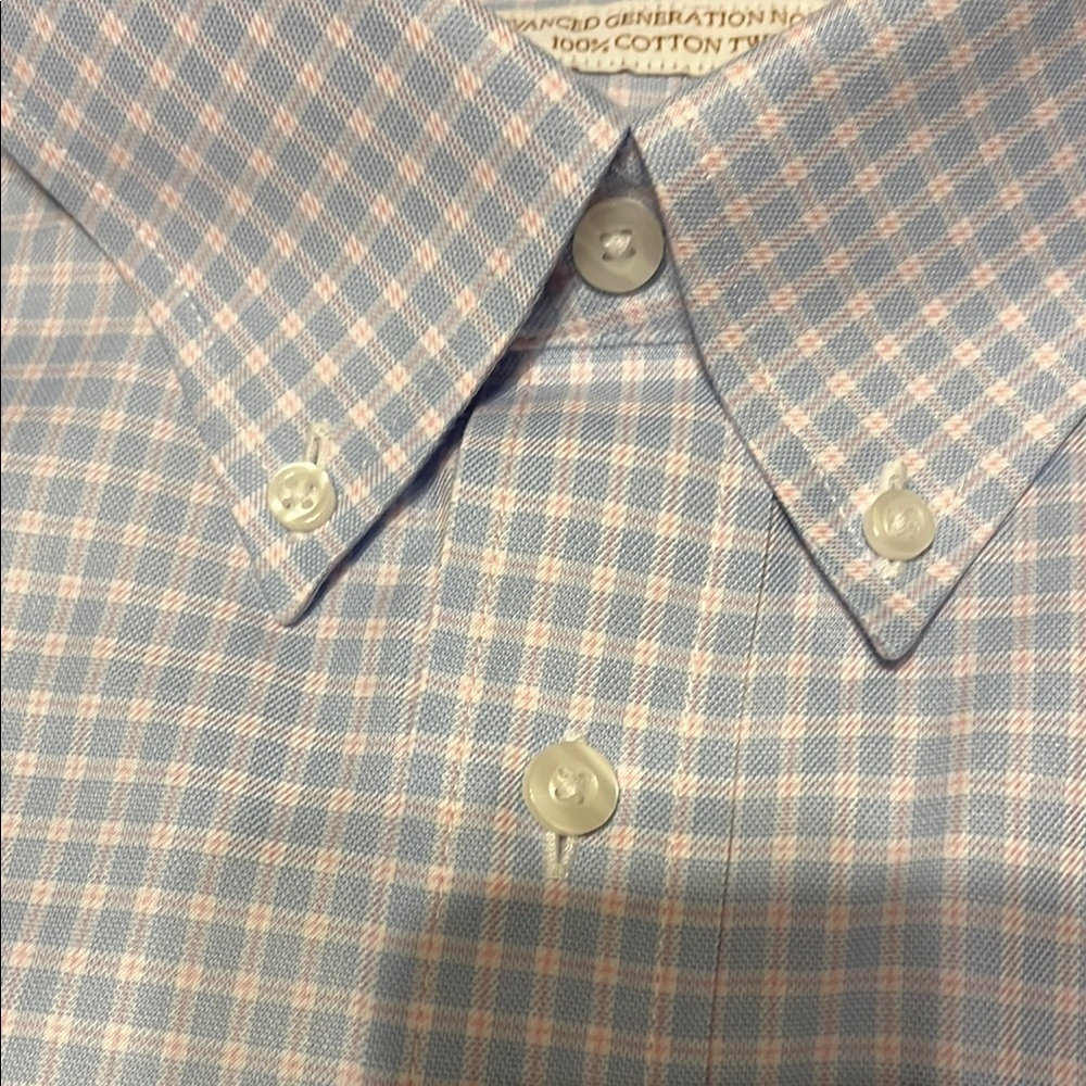 Gold Label Roundtree & yorke Men's Blue Checkered Shirt